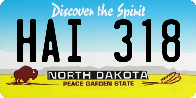 ND license plate HAI318