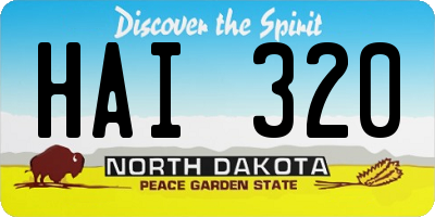 ND license plate HAI320