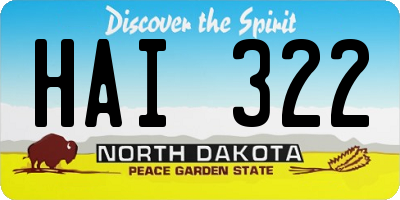 ND license plate HAI322