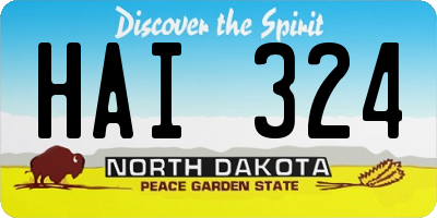 ND license plate HAI324