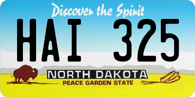 ND license plate HAI325