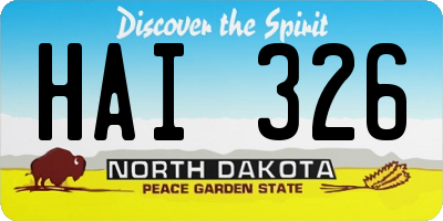 ND license plate HAI326