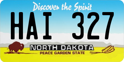 ND license plate HAI327