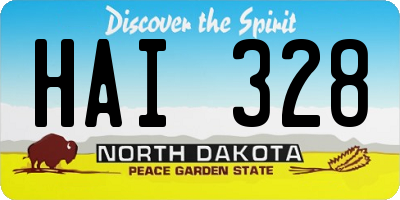 ND license plate HAI328