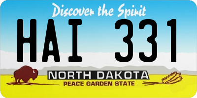 ND license plate HAI331