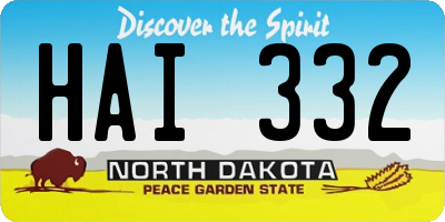 ND license plate HAI332