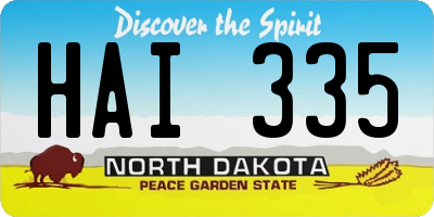 ND license plate HAI335