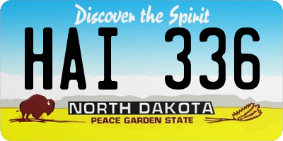 ND license plate HAI336