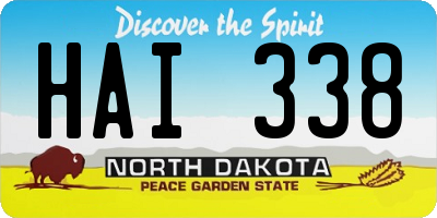 ND license plate HAI338