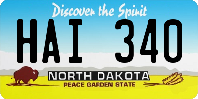 ND license plate HAI340