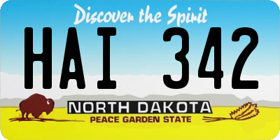 ND license plate HAI342