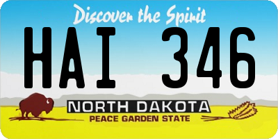 ND license plate HAI346