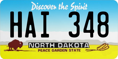 ND license plate HAI348