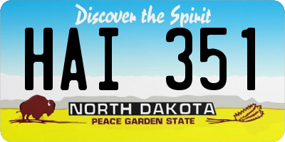 ND license plate HAI351