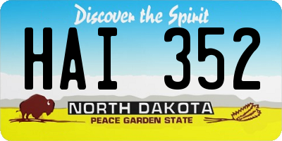 ND license plate HAI352