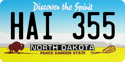 ND license plate HAI355