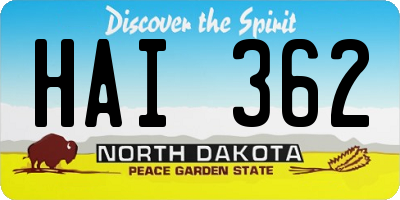 ND license plate HAI362