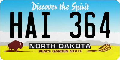 ND license plate HAI364