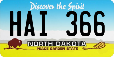 ND license plate HAI366