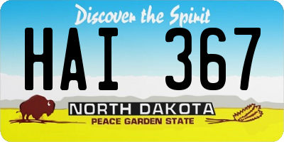 ND license plate HAI367