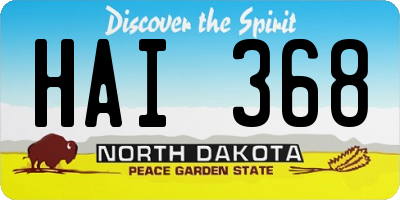 ND license plate HAI368