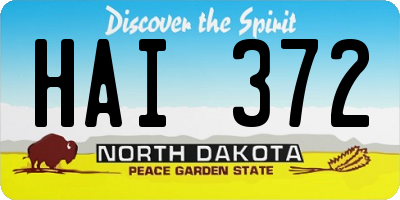 ND license plate HAI372