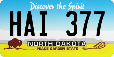 ND license plate HAI377