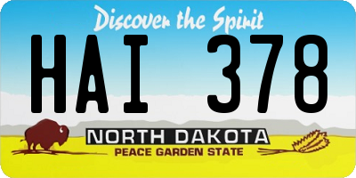 ND license plate HAI378