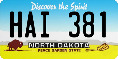 ND license plate HAI381