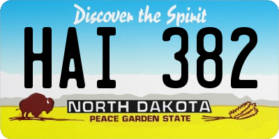 ND license plate HAI382