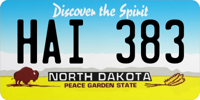 ND license plate HAI383