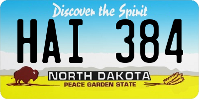 ND license plate HAI384