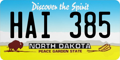 ND license plate HAI385