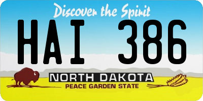 ND license plate HAI386