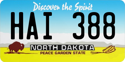 ND license plate HAI388