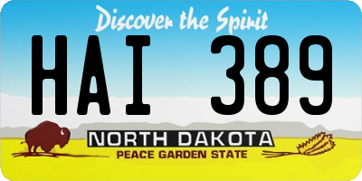 ND license plate HAI389