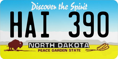 ND license plate HAI390