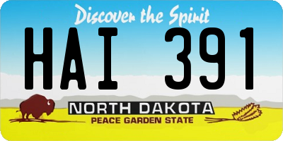 ND license plate HAI391