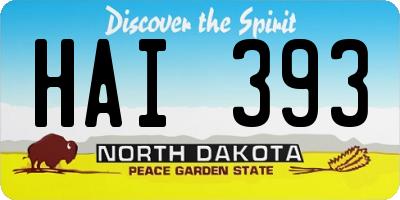 ND license plate HAI393