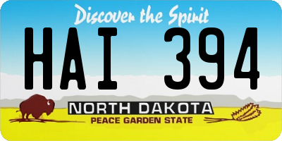 ND license plate HAI394