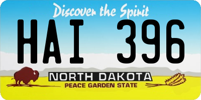 ND license plate HAI396