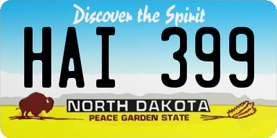 ND license plate HAI399