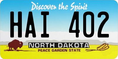 ND license plate HAI402
