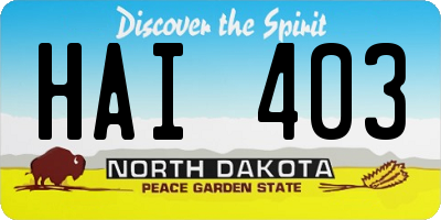 ND license plate HAI403