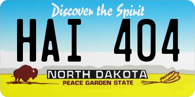ND license plate HAI404