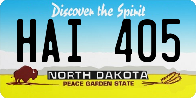 ND license plate HAI405