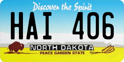ND license plate HAI406