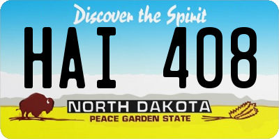 ND license plate HAI408