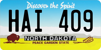 ND license plate HAI409