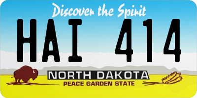 ND license plate HAI414